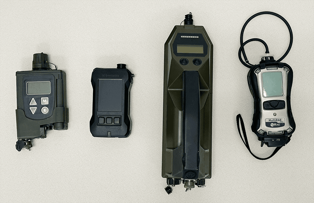 RAE, Smith, and Environics detectors that connect to AccuSense